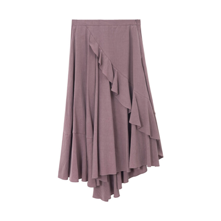 Tencel Ruffled A-line Skirt
