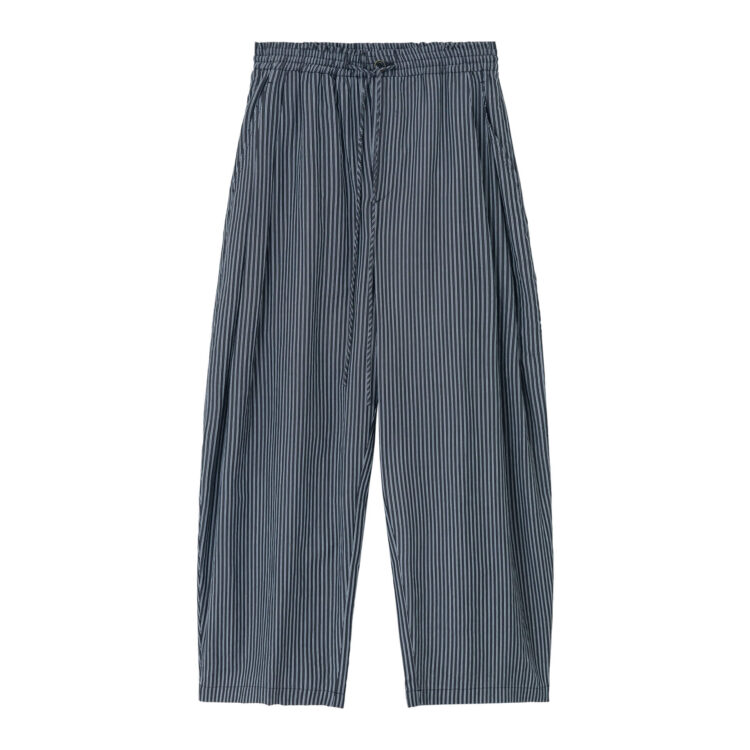 Tencel Striped Drawstring Casual Pants