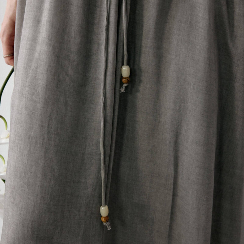 Tencel V neck Drawstring Dress 4