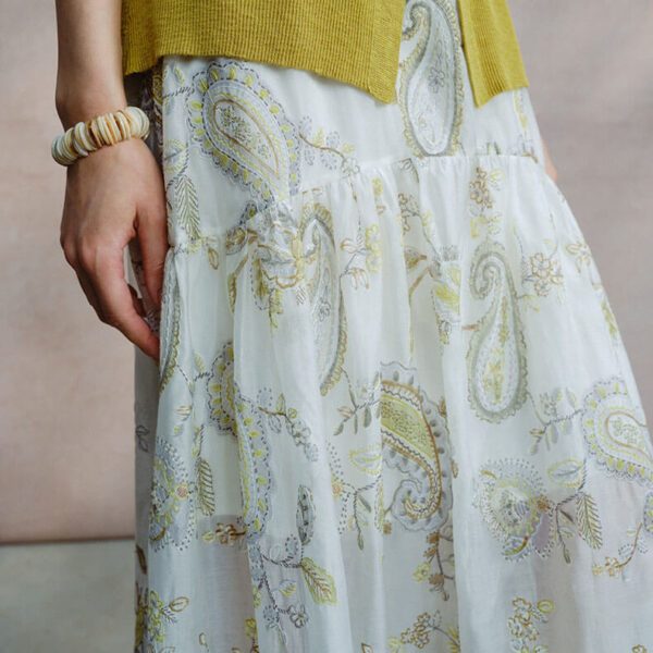 Tencel embroidered tulle skirt 2