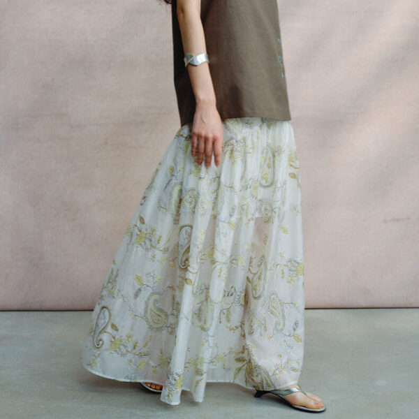 Tencel embroidered tulle skirt 3