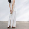 Tencel linen back slit long skirt 2