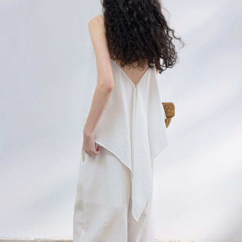 Textured Linen Cotton Slit Sleeveless Camisole 11