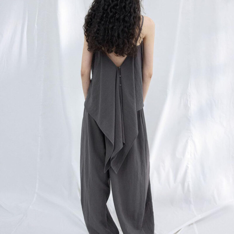 Textured Linen Cotton Slit Sleeveless Camisole 3