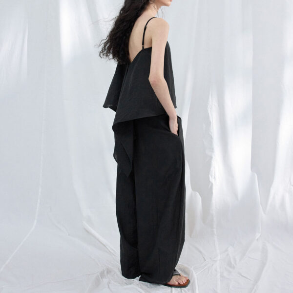 Textured Linen Cotton Slit Sleeveless Camisole 9