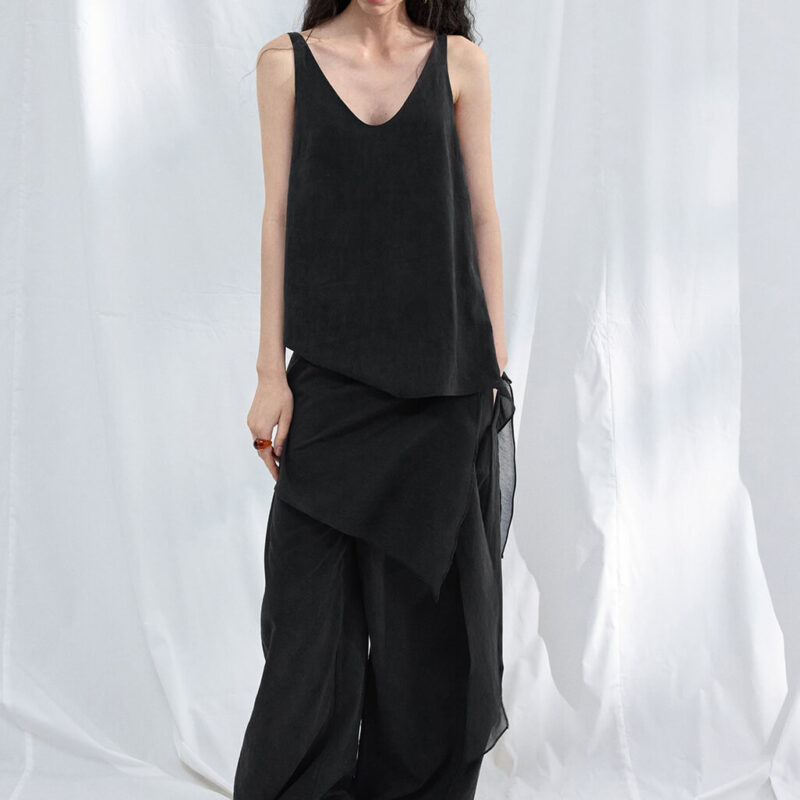 U neck Tencel sand washed texture camisole 10