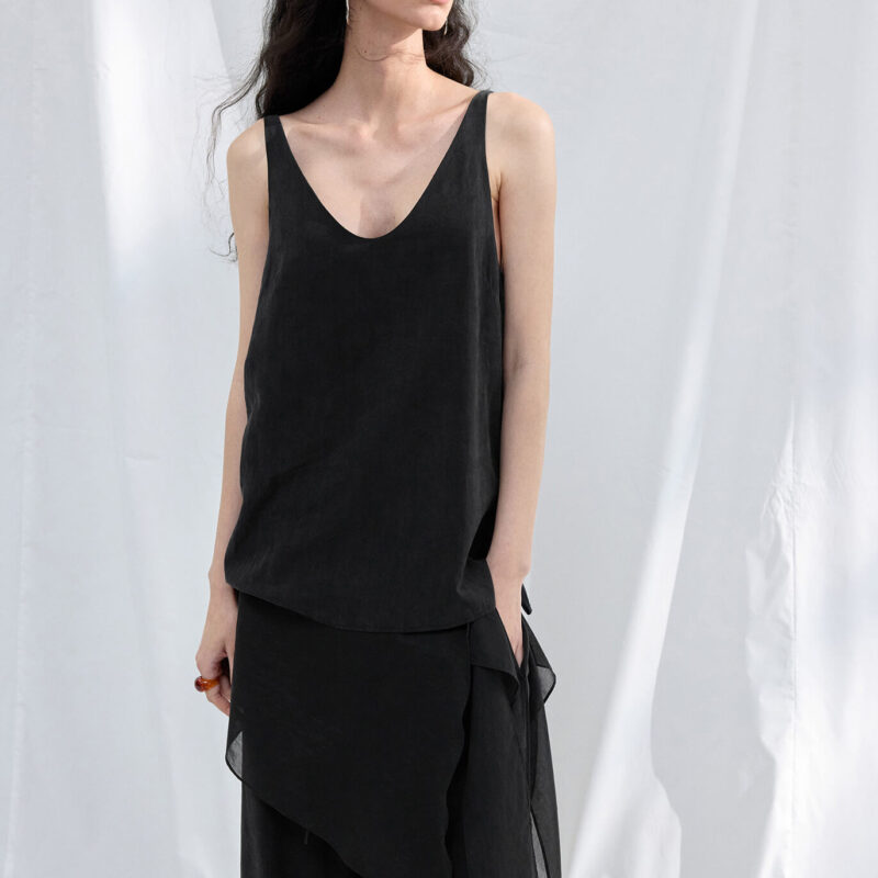 U neck Tencel sand washed texture camisole 11