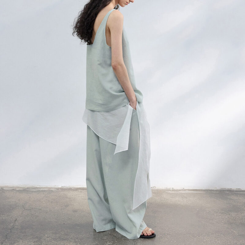 U neck Tencel sand washed texture camisole 2