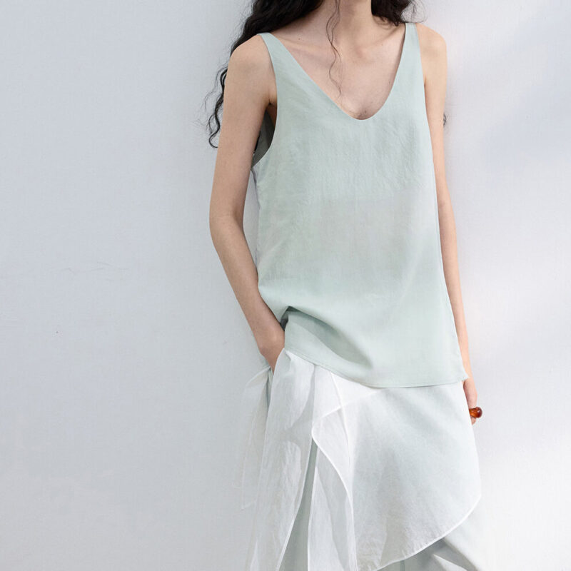 U neck Tencel sand washed texture camisole 3