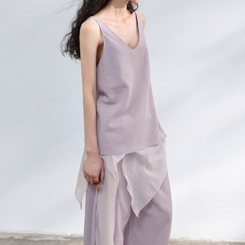 U neck Tencel sand washed texture camisole 4