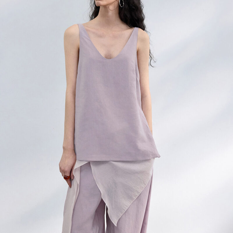 U neck Tencel sand washed texture camisole 5