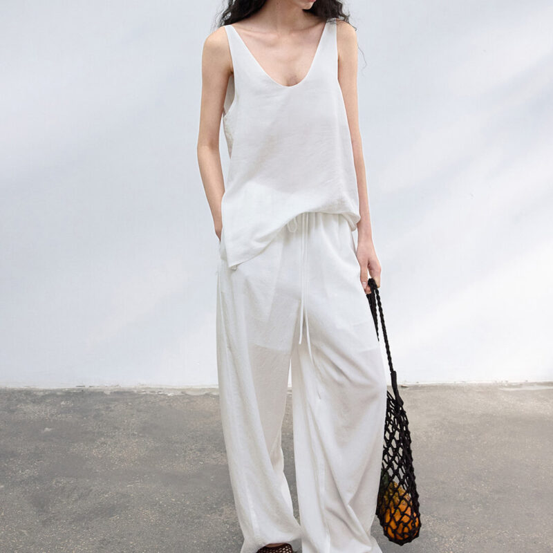 U neck Tencel sand washed texture camisole 9