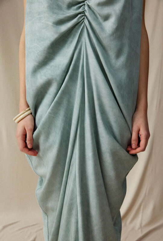 V Neck Tencel Ombre Crinkle Dress 2
