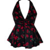 V neck Ruffled Backless Top 1