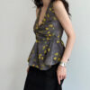 V neck Ruffled Backless Top 3