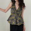 V neck Ruffled Backless Top 6