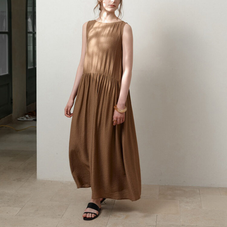 Vacation-style Back Tie Sleeveless Dress