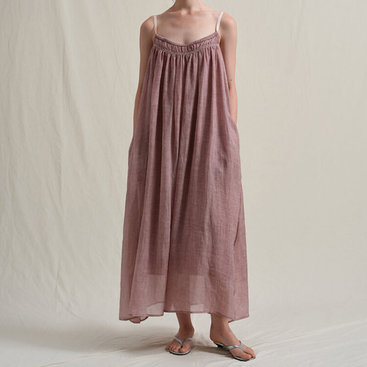 Vacation-style French Ramie Camisole Dress