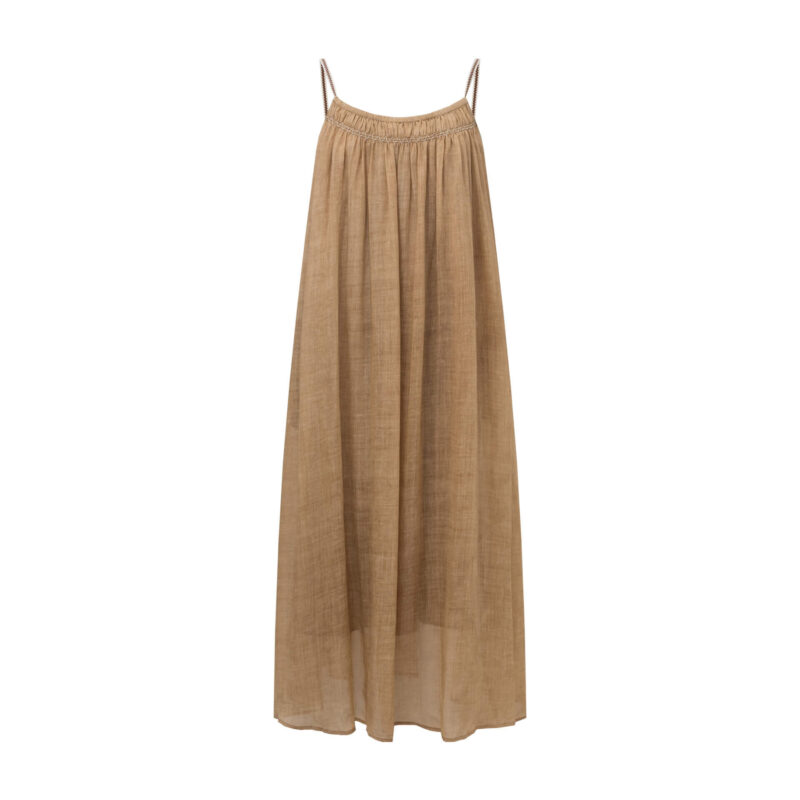 Vacation-style French Ramie Camisole Dress