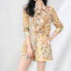 Vacation-style Printed Shirt + Casual High-waisted Shorts Two-piece Set
