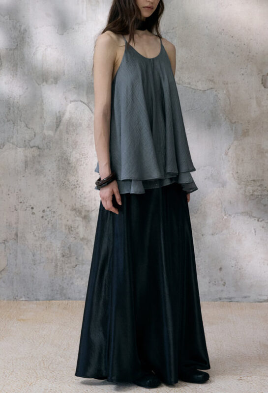 Vacation-style Tencel Pleated Sling Vest