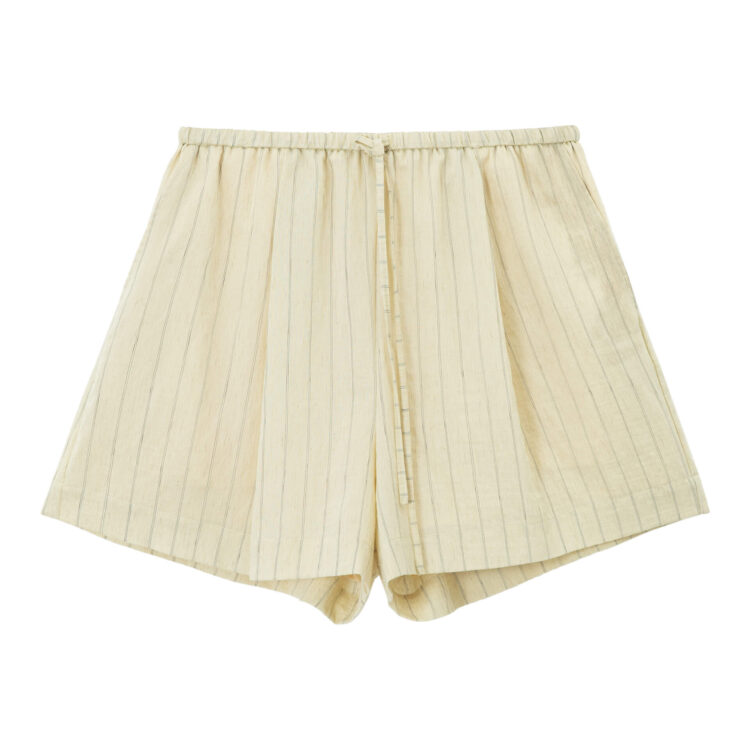 Vertical Striped Linen Shorts