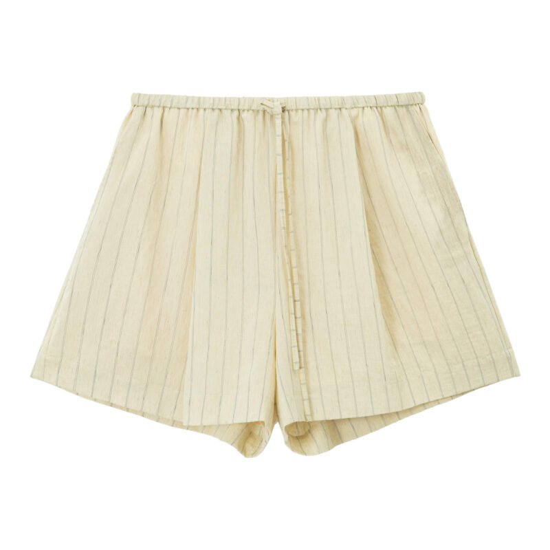Vertical Striped Linen Shorts 1