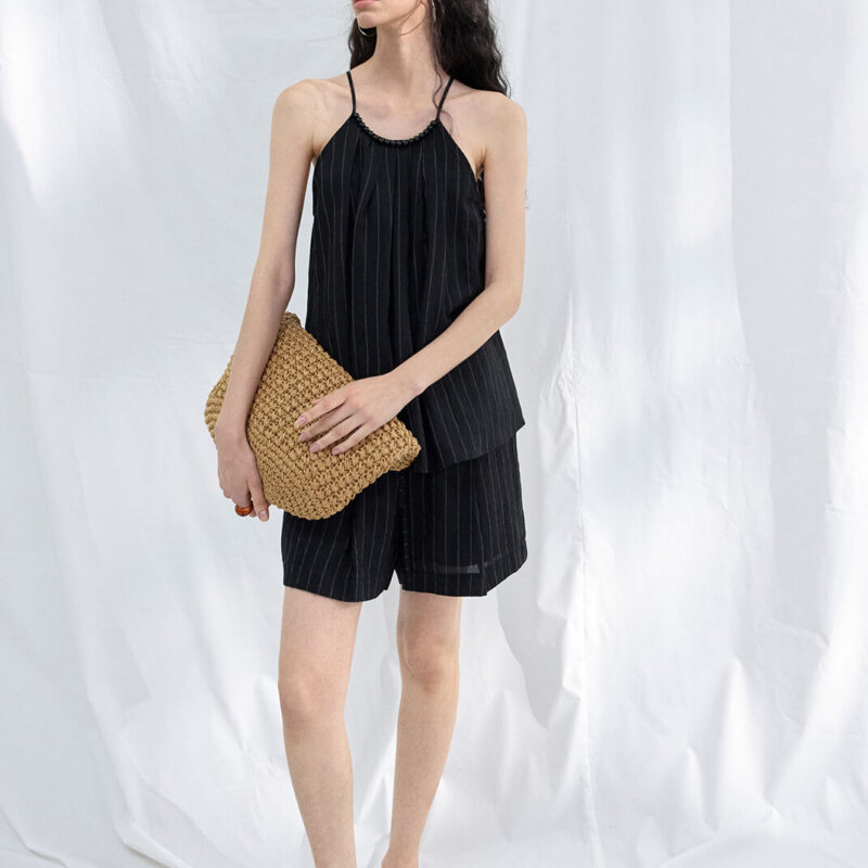 Vertical Striped Linen Shorts 11