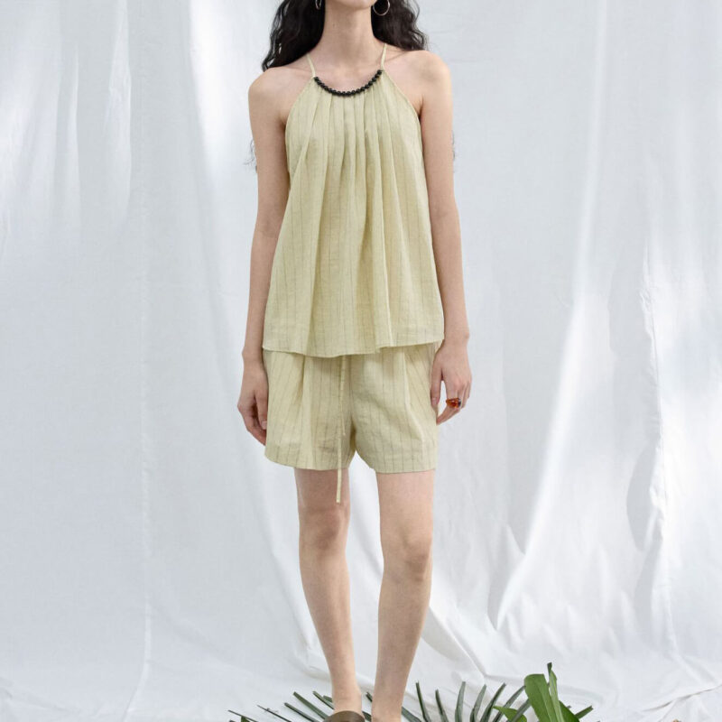 Vertical Striped Linen Shorts 5
