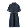 Vintage Blue Lapel Denim Dress