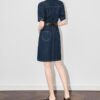 Vintage Blue Lapel Denim Dress