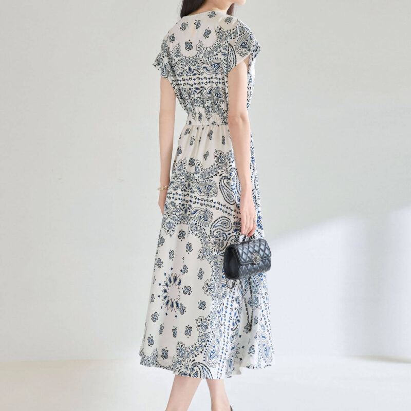 Vintage Paisley Position Print Cotton Dress 2