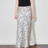 Vintage Print Acetate Satin Slit Skirt