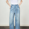 Vintage Thin Lace up High Rise Straight Leg Wide Leg Jeans 3