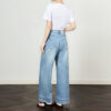 Vintage Thin Lace up High Rise Straight Leg Wide Leg Jeans 7