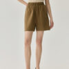 Wheat Silk High Waist Loose Shorts 3