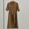 Wheat Silk Shirt Dress 2
