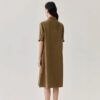 Wheat Silk Shirt Dress 3