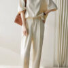 White Acetate Top and Pants Set 10