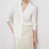 White Lace Lapel Top