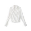 White Lapel Long Sleeve Shirt 11