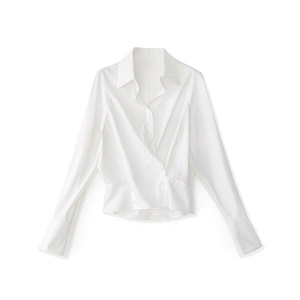 White Lapel Long Sleeve Shirt 11
