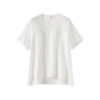 White Linen Lace Short Sleeve Top 1