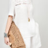 White Linen Lace Short Sleeve Top 8