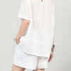 White Linen Lace Short Sleeve Top 9
