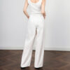 White Linen Loose Straight Wide Leg Pants