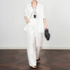 White Linen Loose Straight Wide Leg Pants