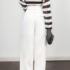 White Tencel Linen Lounge Pants 4