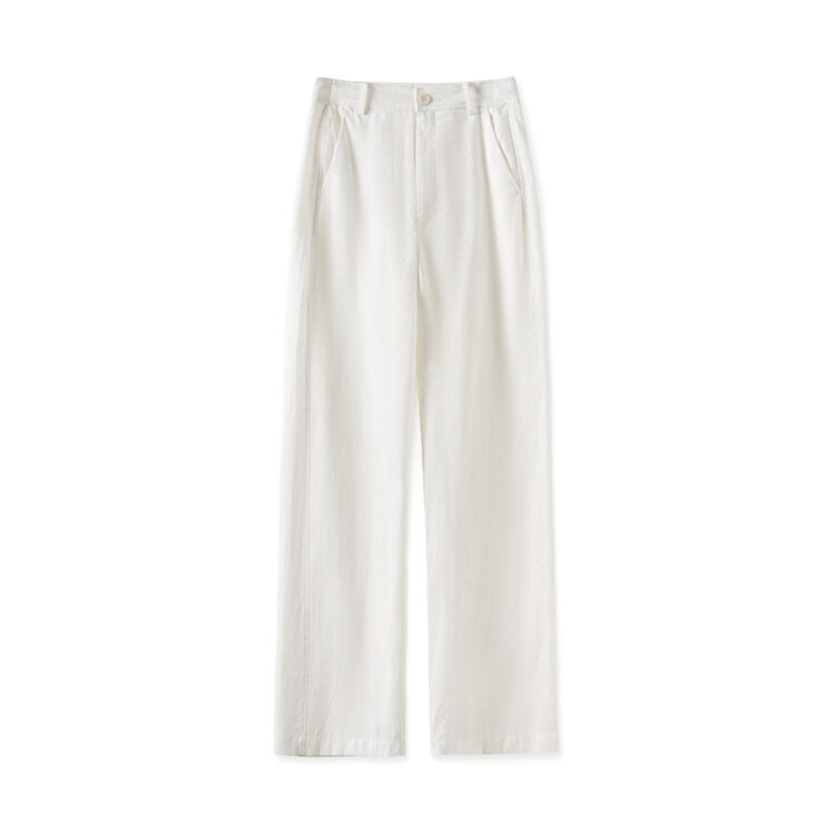 White Tencel Linen Lounge Pants