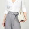 White and Yellow Casual Lapel Shirt 9